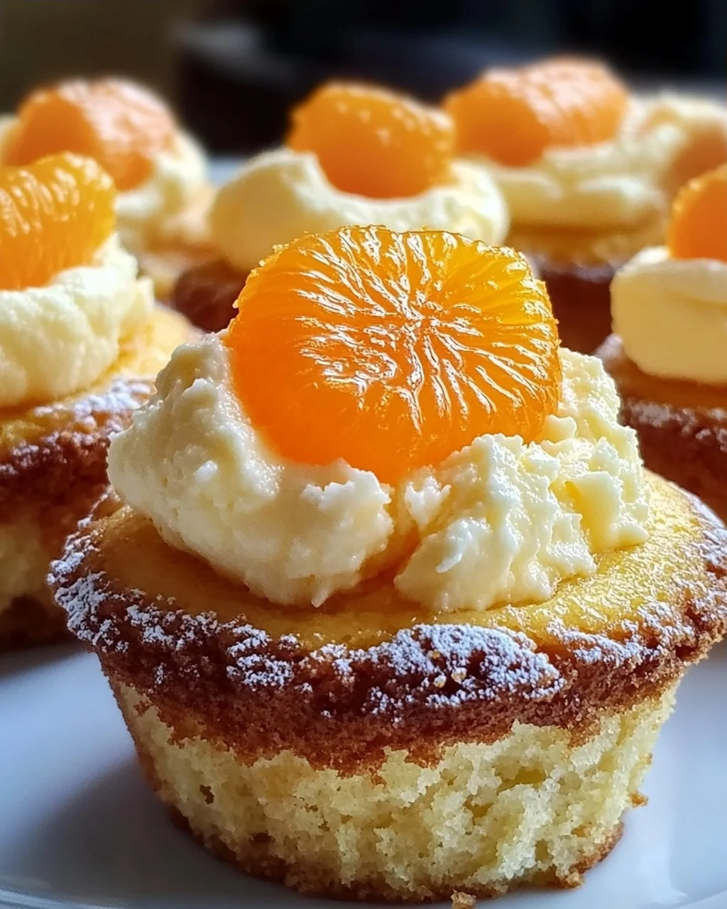 5 Käsekuchen Muffins mit Mandarinen