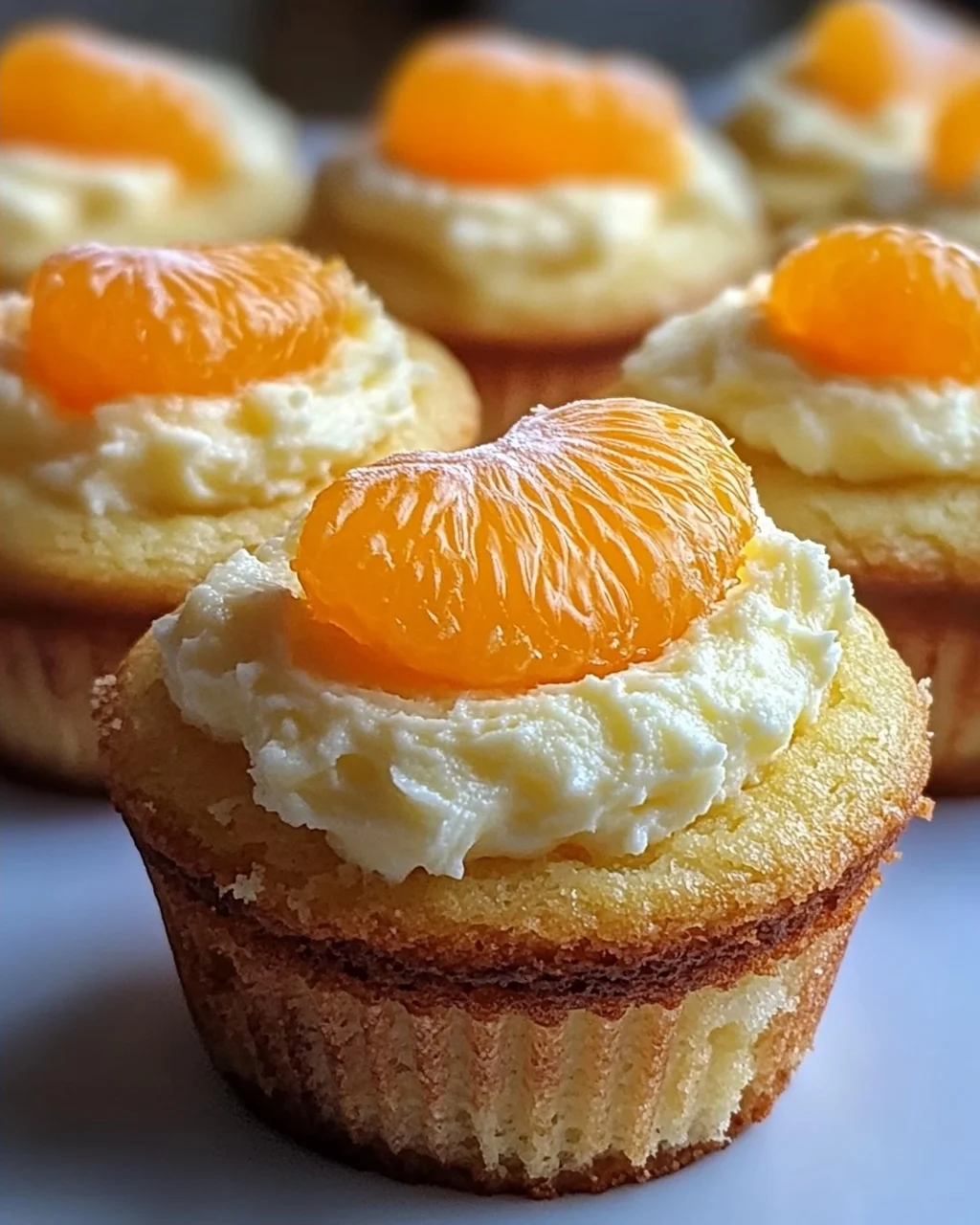 5 Käsekuchen Muffins mit Mandarinen