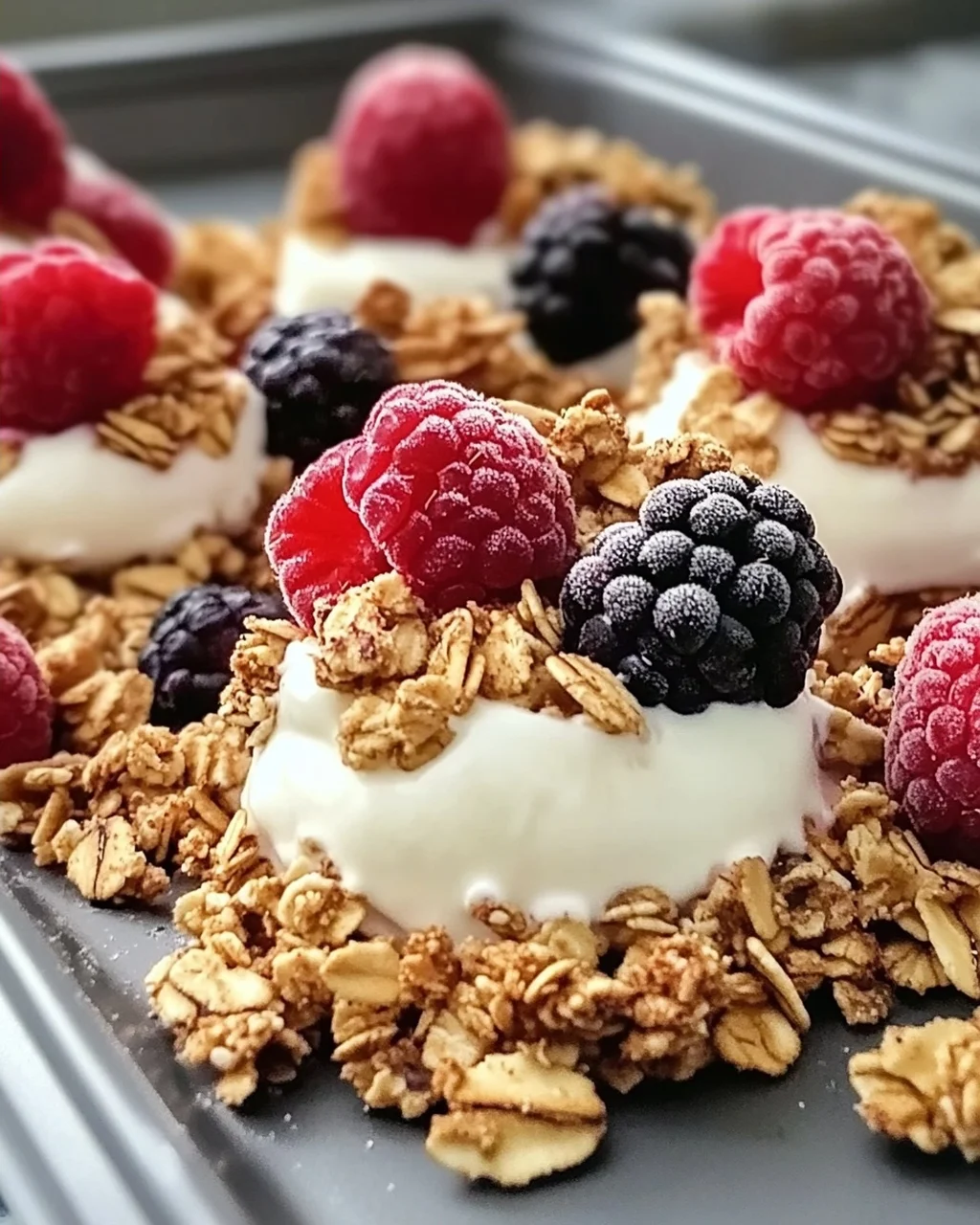 5-Zutaten Gefrorene Joghurt Granola Bissen für Snacks