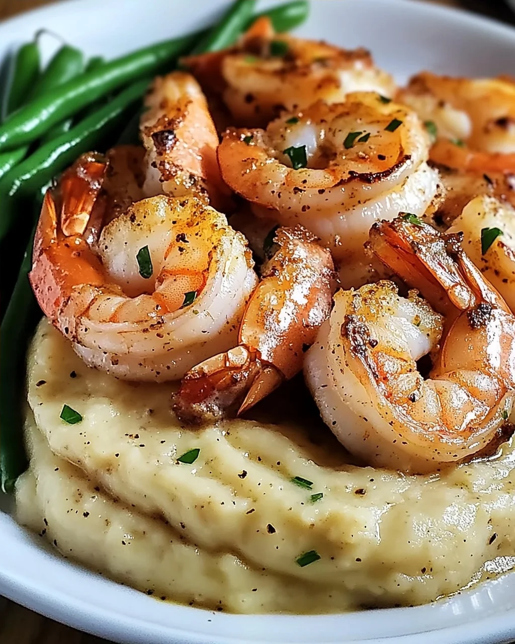 Cajun Garnelen mit Knoblauchcreme und Beilagen