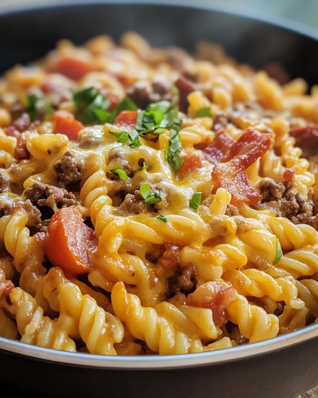 Cremige Cheeseburger-Pasta