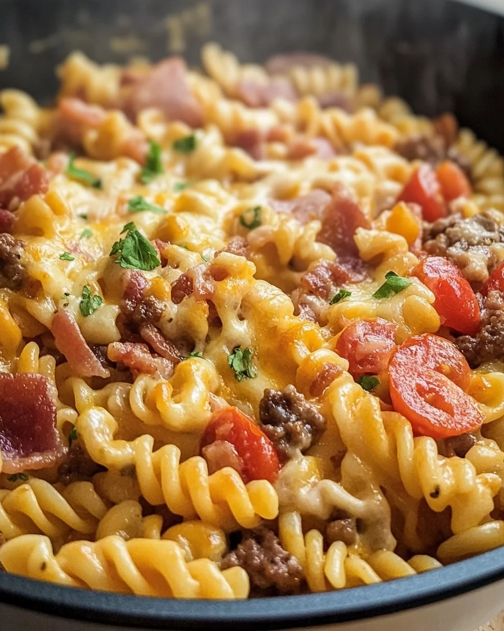Cremige Cheeseburger-Pasta