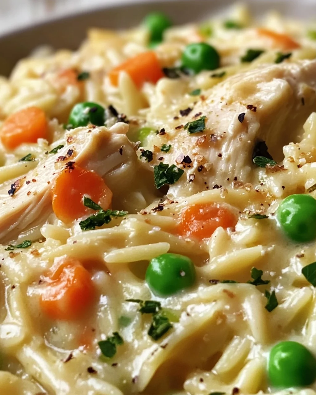 Cremige Chicken Pot Pie Orzo – Ein herzhaftes Rezept!