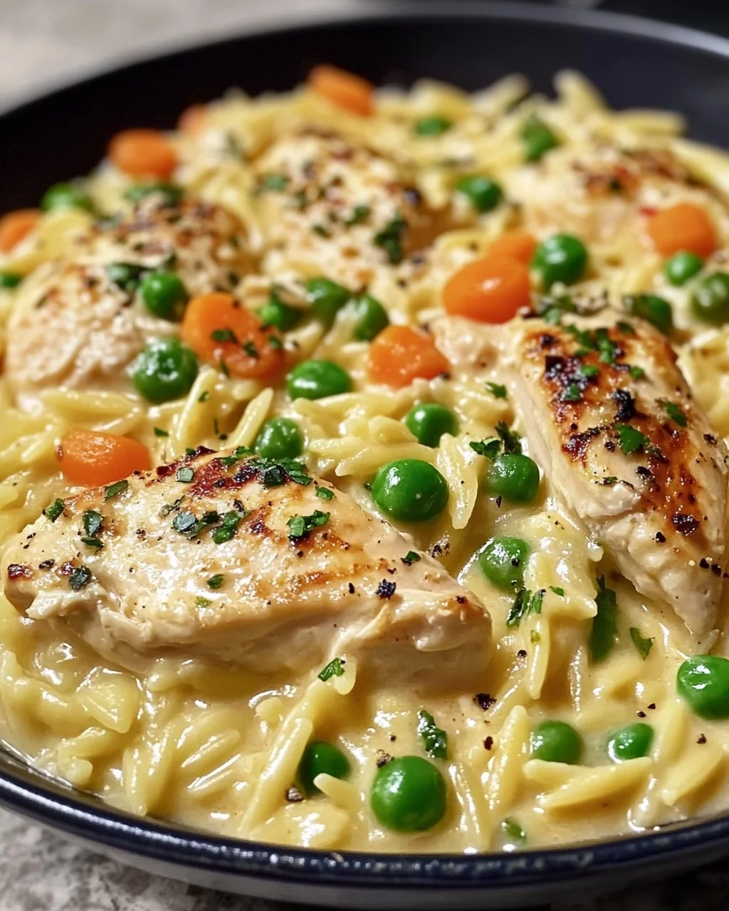 Cremige Chicken Pot Pie Orzo – Ein herzhaftes Rezept!