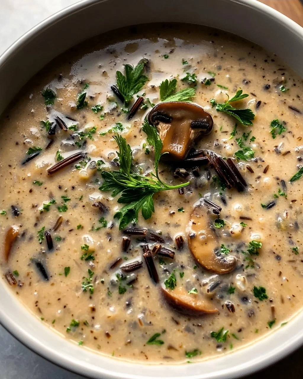 Cremige Pilz-Wildreis Suppe Rezept – Einfach & Lecker!