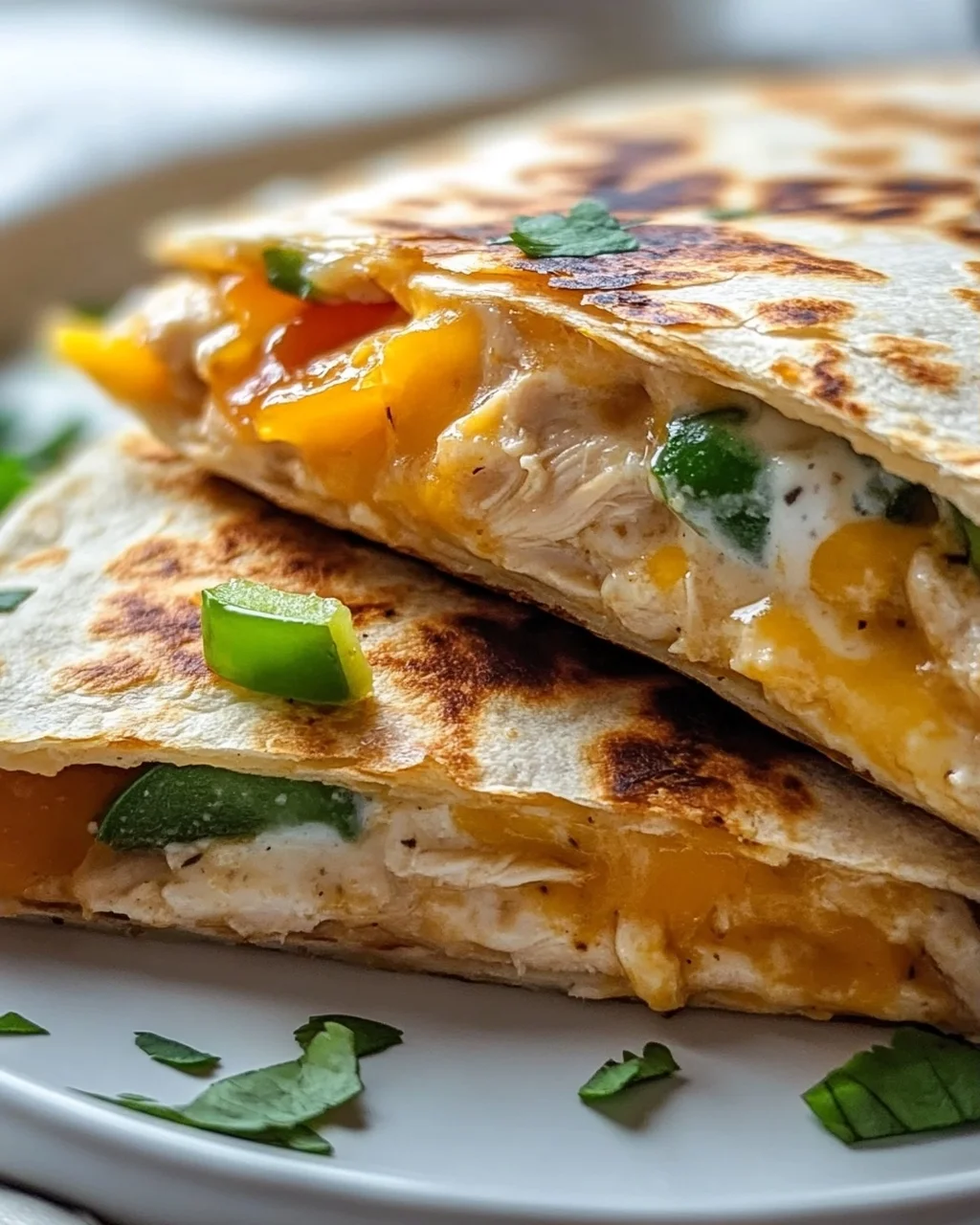 Crispy Low Carb High Protein Chicken Ranch Quesadilla