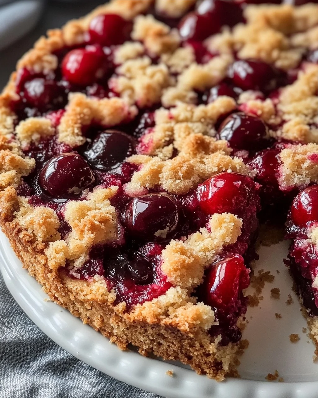 Einfacher und schneller Kirsch-Streusel-Kuchen