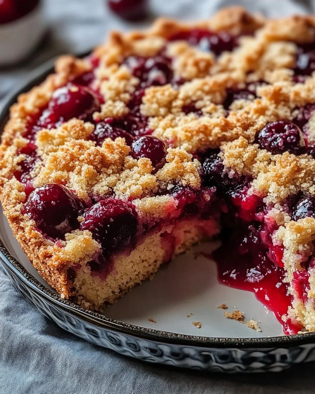 Einfacher und schneller Kirsch-Streusel-Kuchen