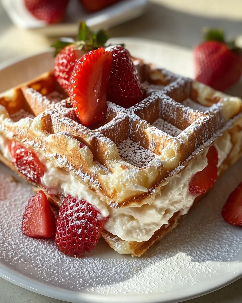 Erdbeer-Käsekuchen Waffeln: Das gefüllte Genuss-Rezept