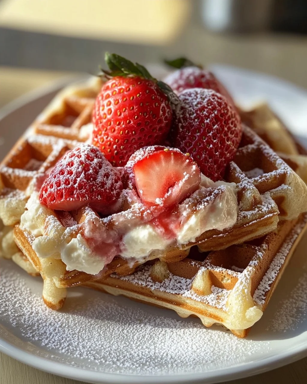Erdbeer-Käsekuchen Waffeln: Das gefüllte Genuss-Rezept