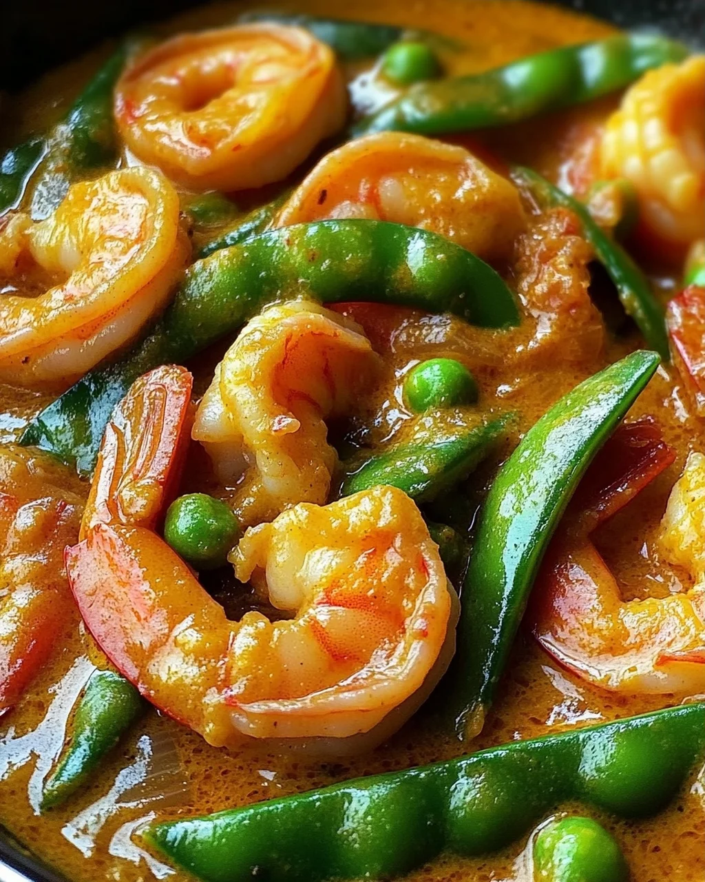 Garnelencurry mit Zuckerschoten