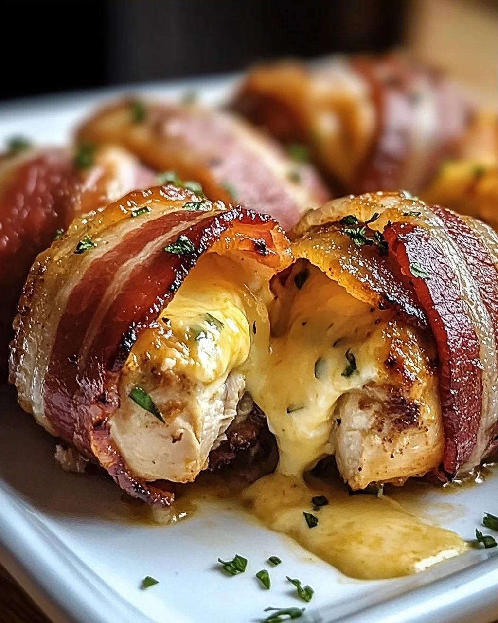 Hähnchenfilet im Speckmantel mit Käsefüllung