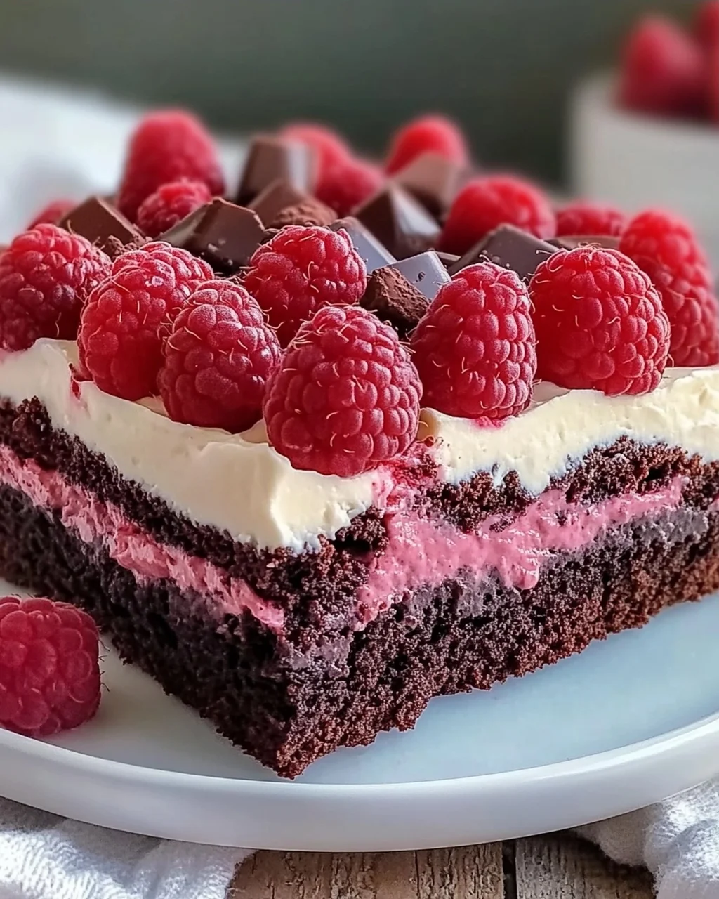 Himbeer Schoko Brownie Torte