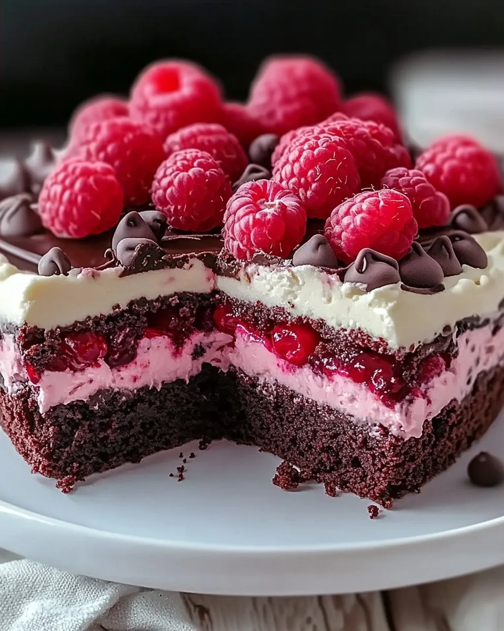 Himbeer Schoko Brownie Torte