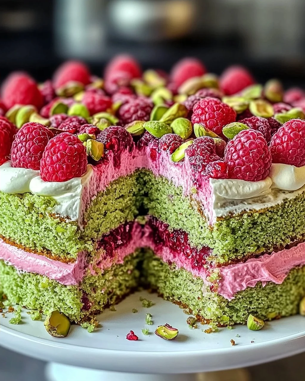 Himmlischer Pistazien-Himbeerkuchen für Genießer