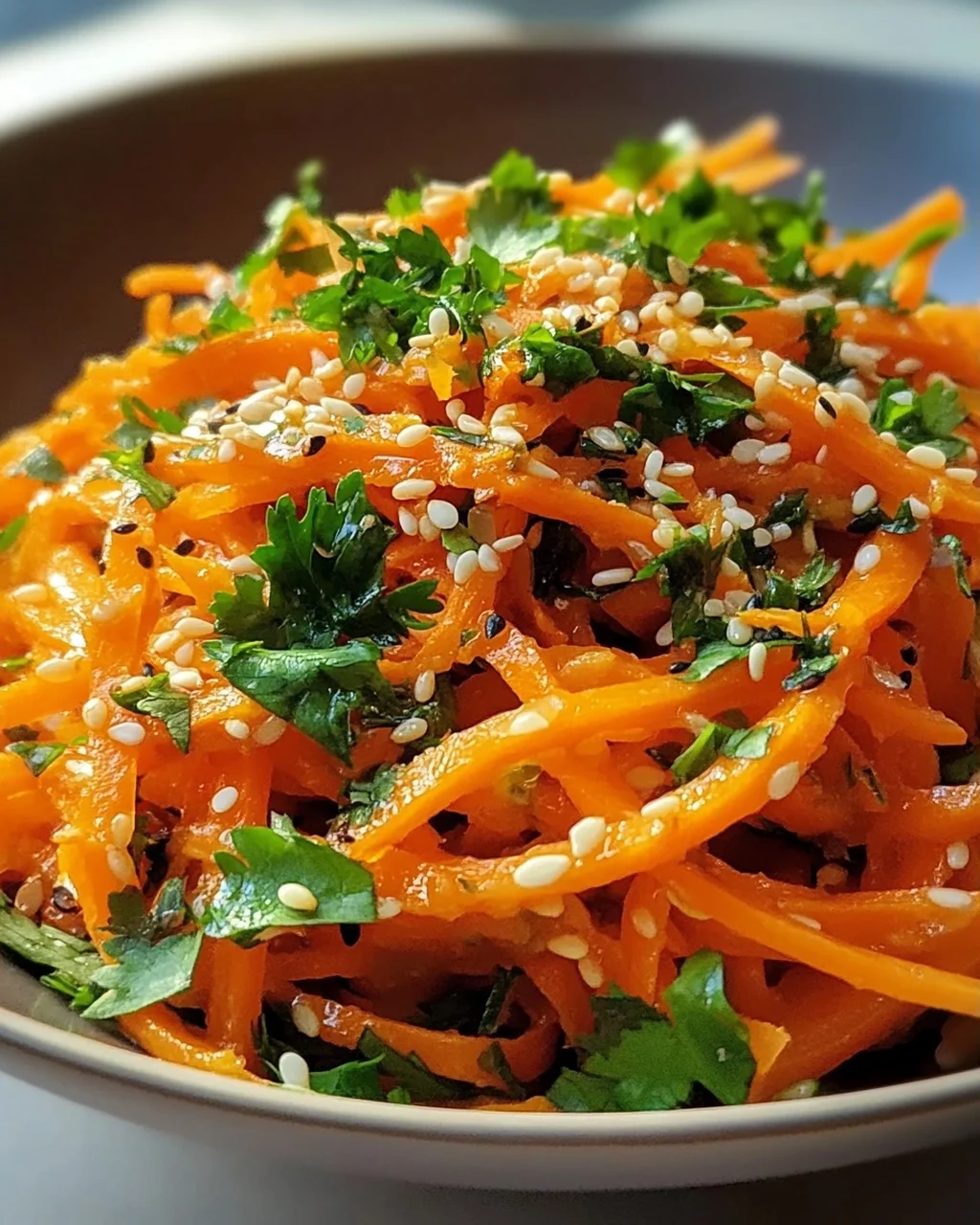 Karottensalat mit Ingwer-Sesam-Dressing – Lecker und gesund!