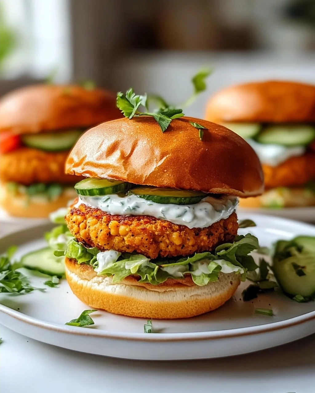 Kichererbsen-Burger mit Mini-Brötchen