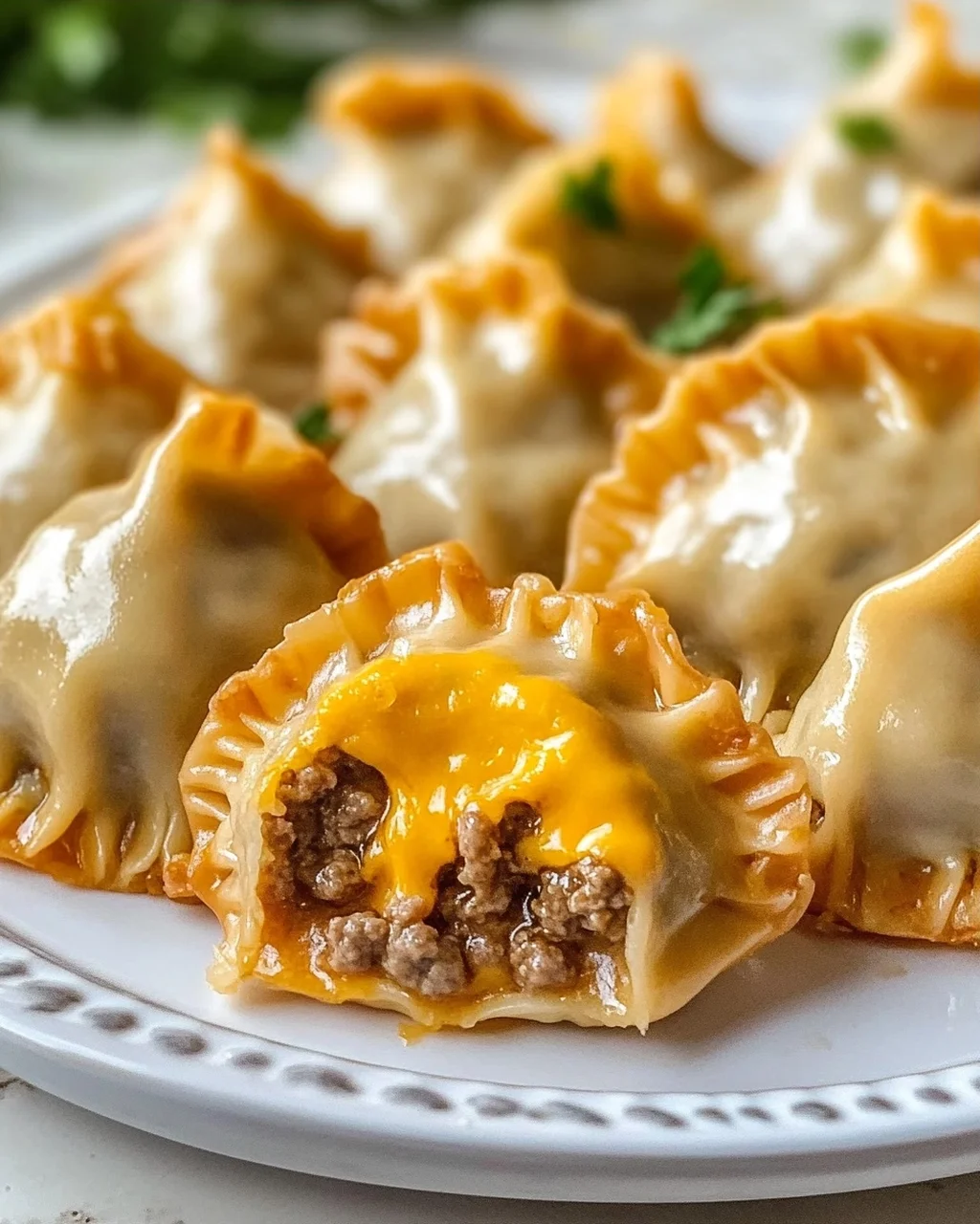 Knusprige Air Fryer Cheeseburger Dumpling Bites – Schnell!