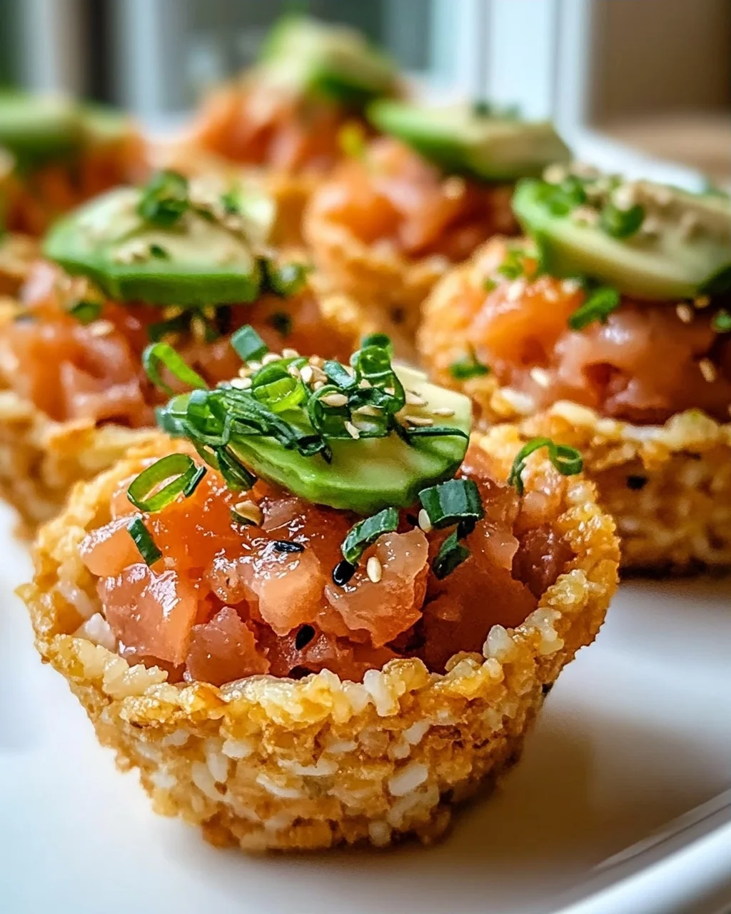 Knusprige Sushi-Tassen mit Thunfisch