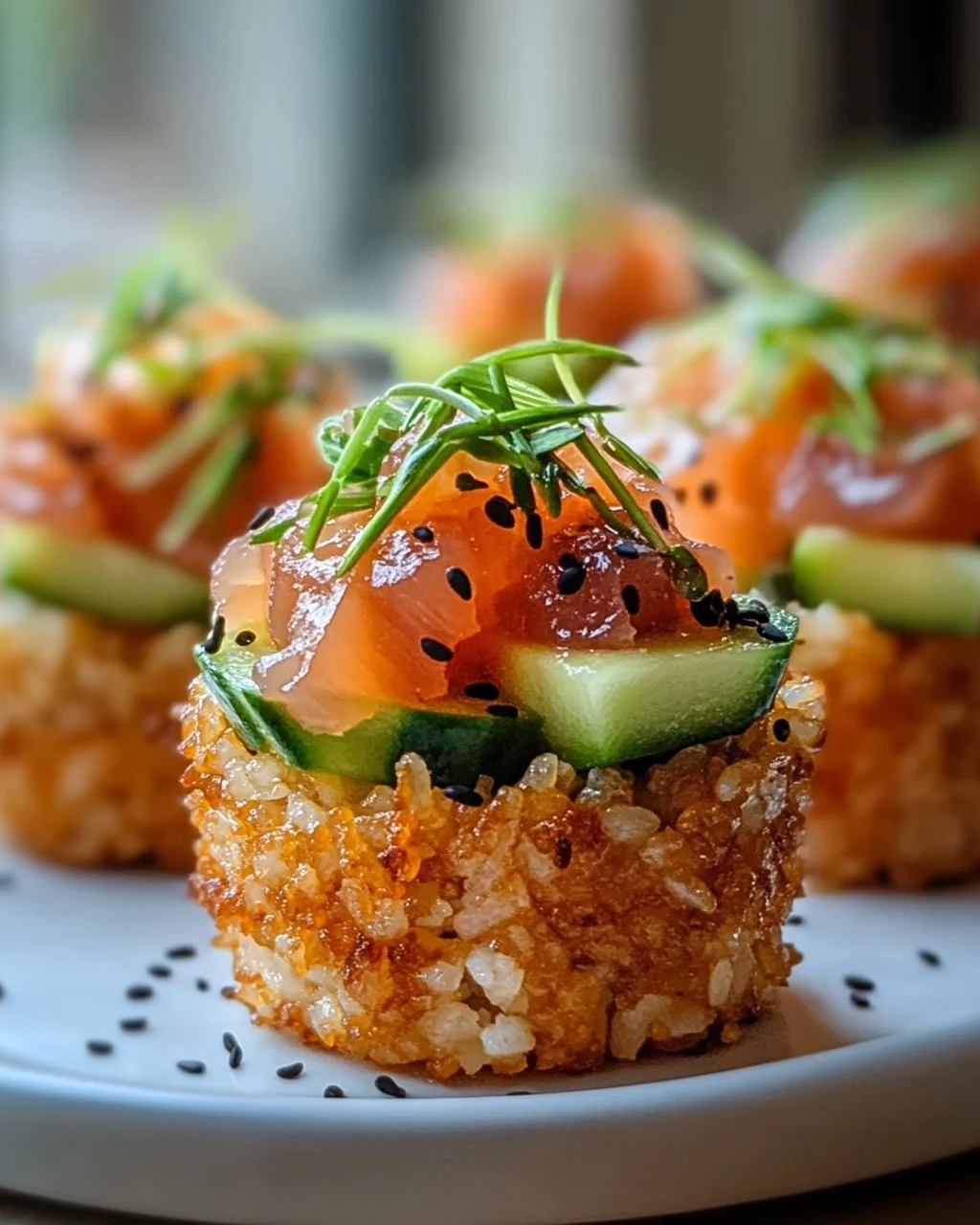 Knusprige Sushi-Tassen mit Thunfisch