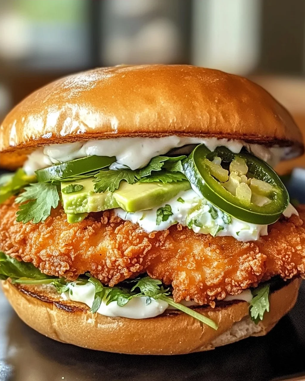Knuspriges Koriander-Limetten-Hühnchen-Sandwich Rezept