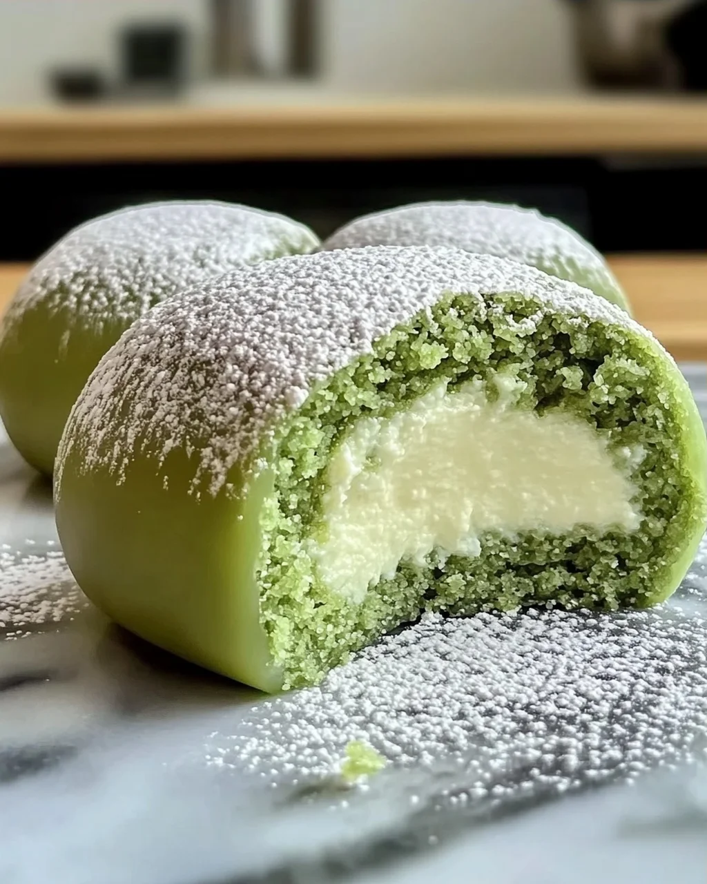 Köstlicher Matcha-Käsekuchen Daifuku Genuss
