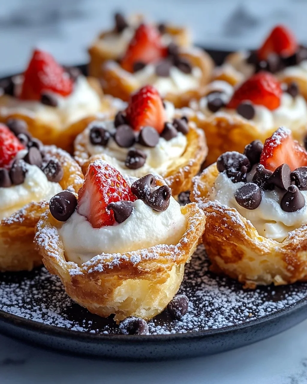 Leckere Cannoli Bites in Mini-Teigschalen für Partys