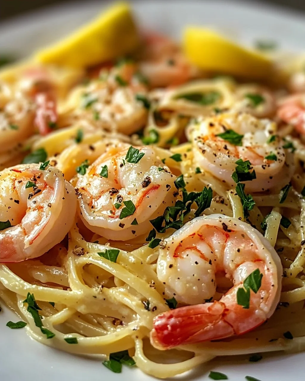 Lemon Herb Shrimp Linguine With Crème Fraîche Recipe