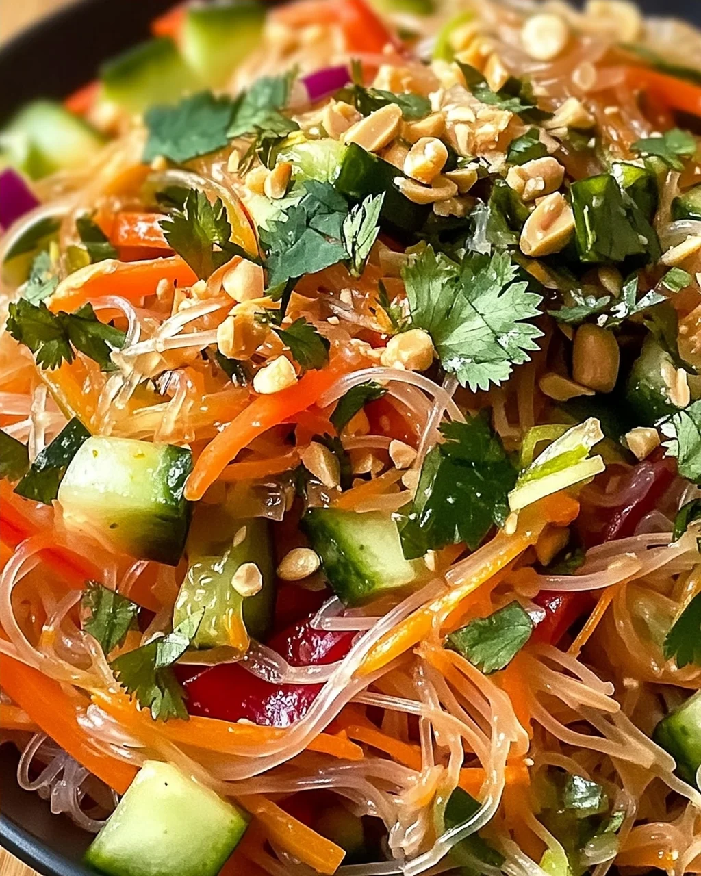 Nudelsalat mit Ingwer-Limetten-Dressing frisch genießen