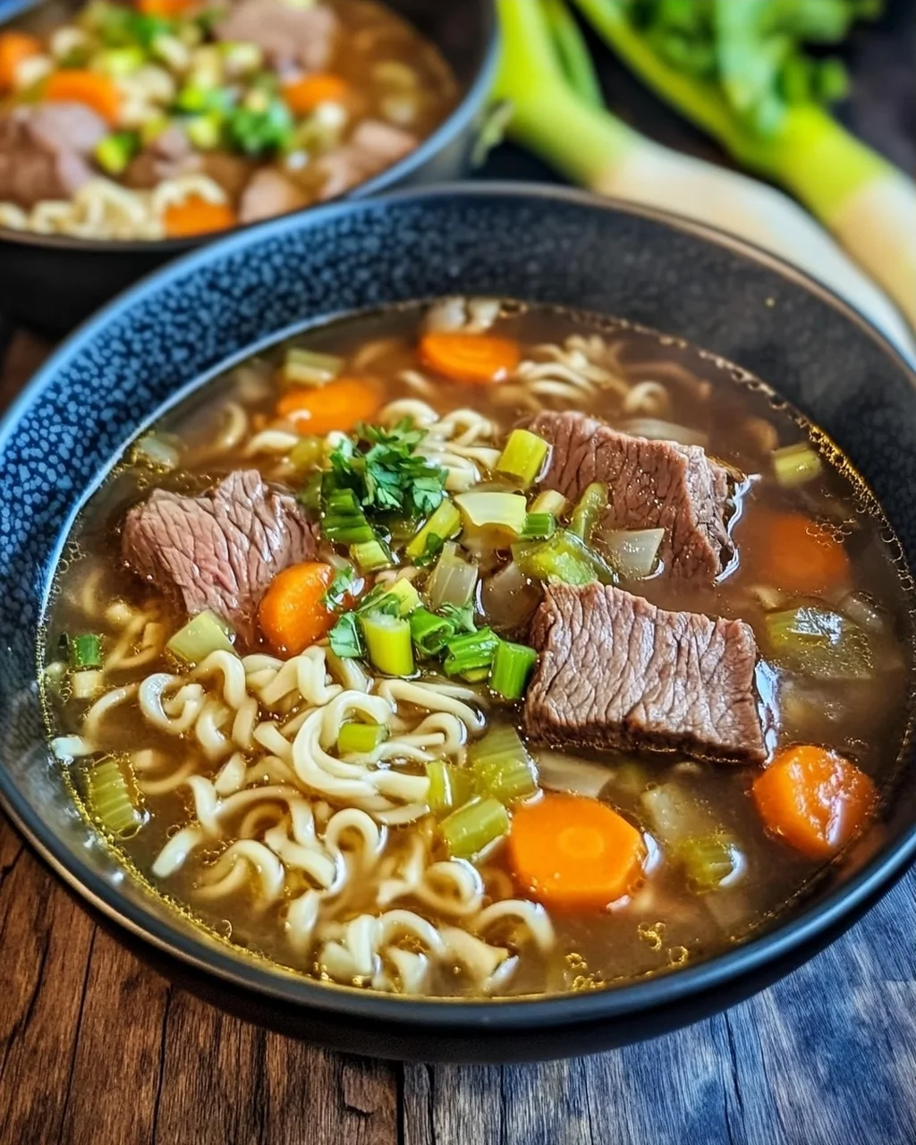 Nudelsuppe mit Rindfleisch