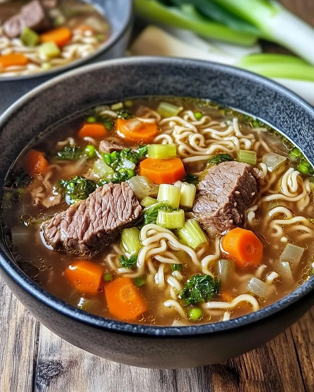 Nudelsuppe mit Rindfleisch