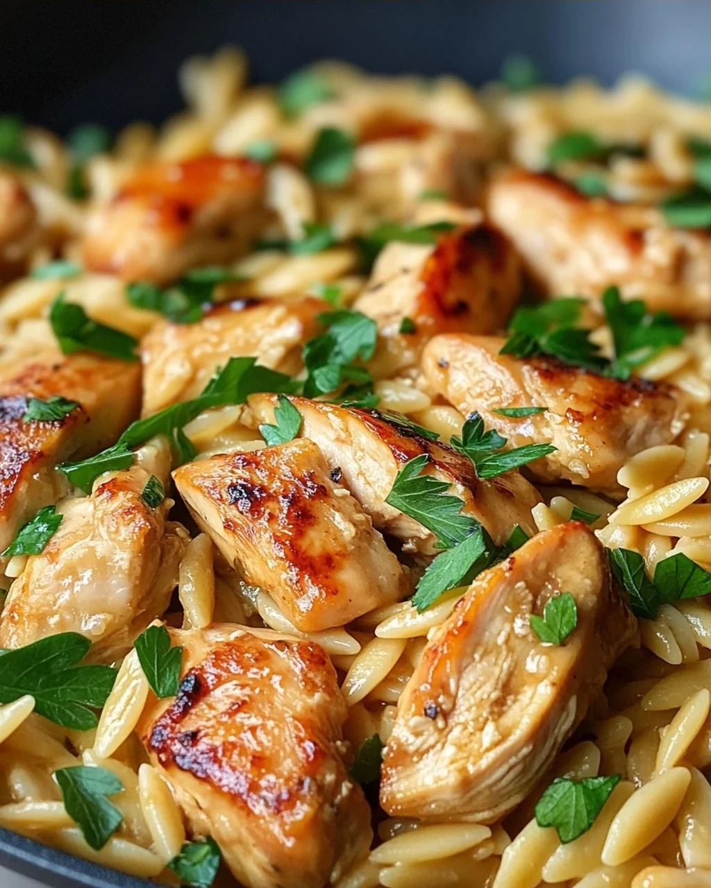 One Pot Orzo Pasta mit Hähnchen