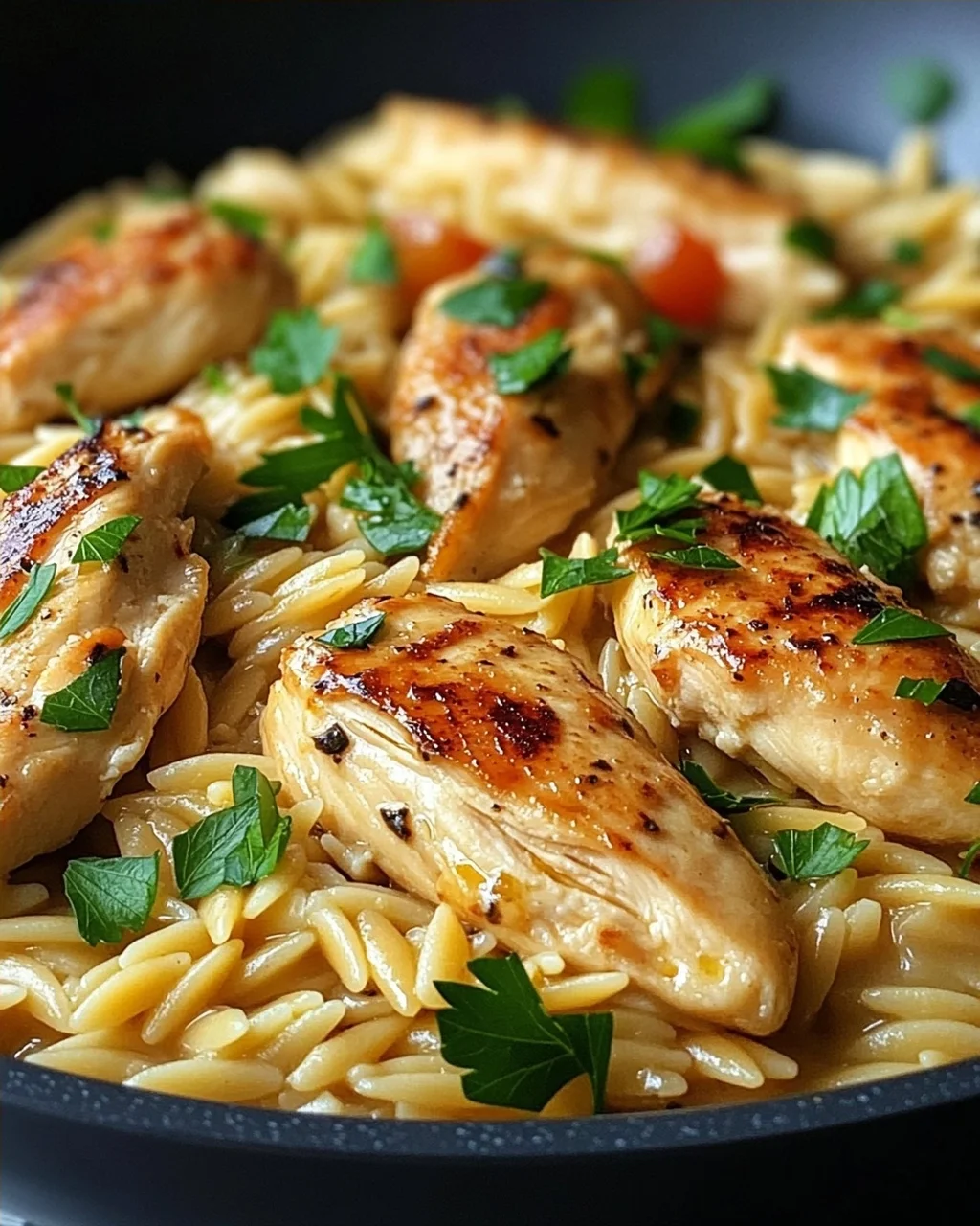 One Pot Orzo Pasta mit Hähnchen