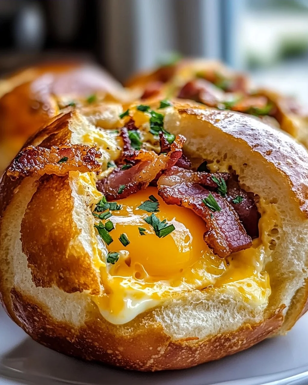 Perfekte Frühstücksbrötchen: Ei, Beef Bacon & Käse-Genuss