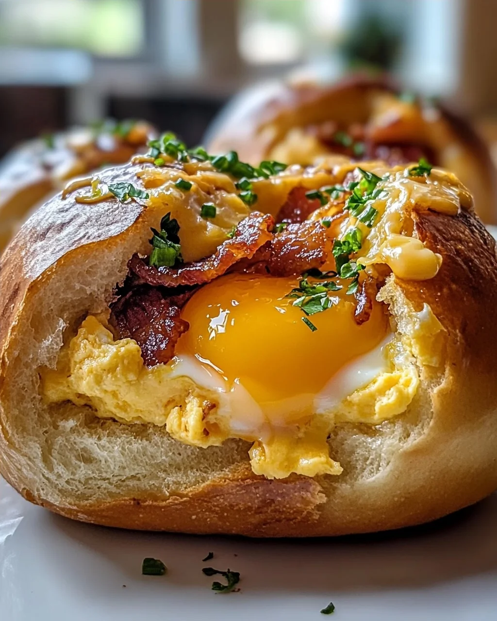 Perfekte Frühstücksbrötchen: Ei, Beef Bacon & Käse-Genuss