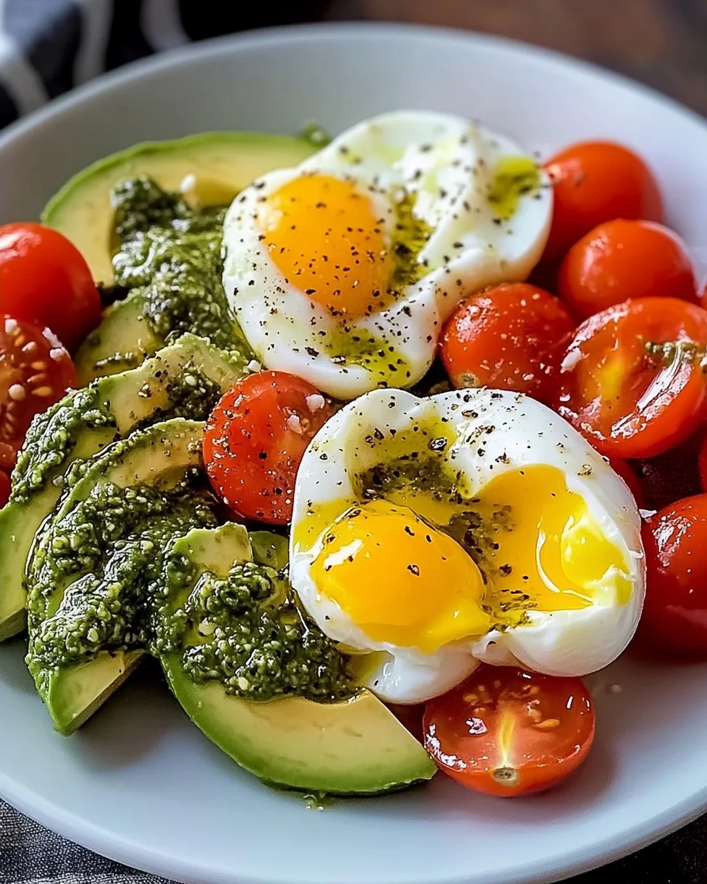 Pesto-Tomaten-, Ei- und Avocado-Frühstückssalat leicht gemacht