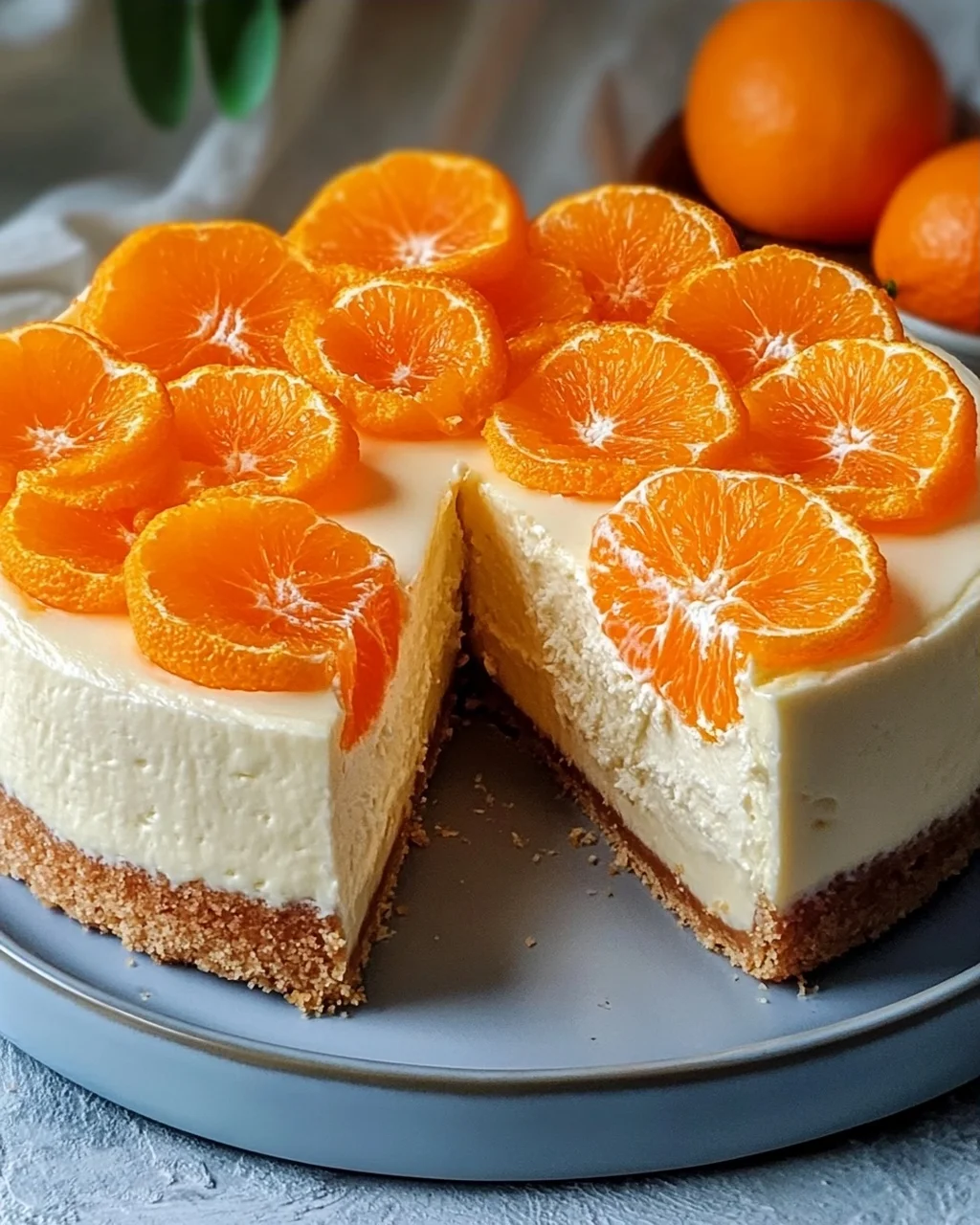 Quarkkuchen mit Mandarinen