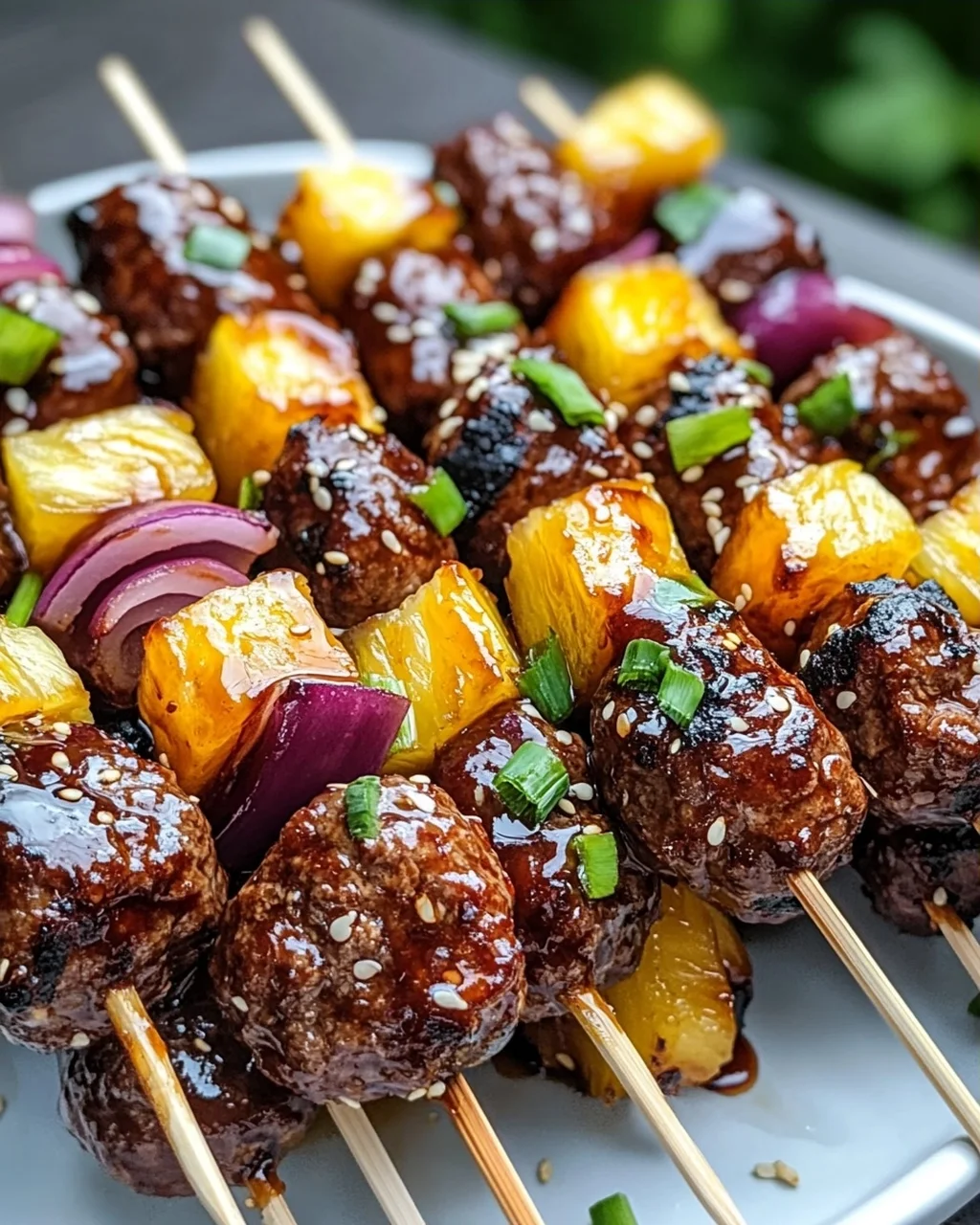Rezept: Teriyaki Ananas Fleischbällchen-Spieße – Schnell & Lecker!