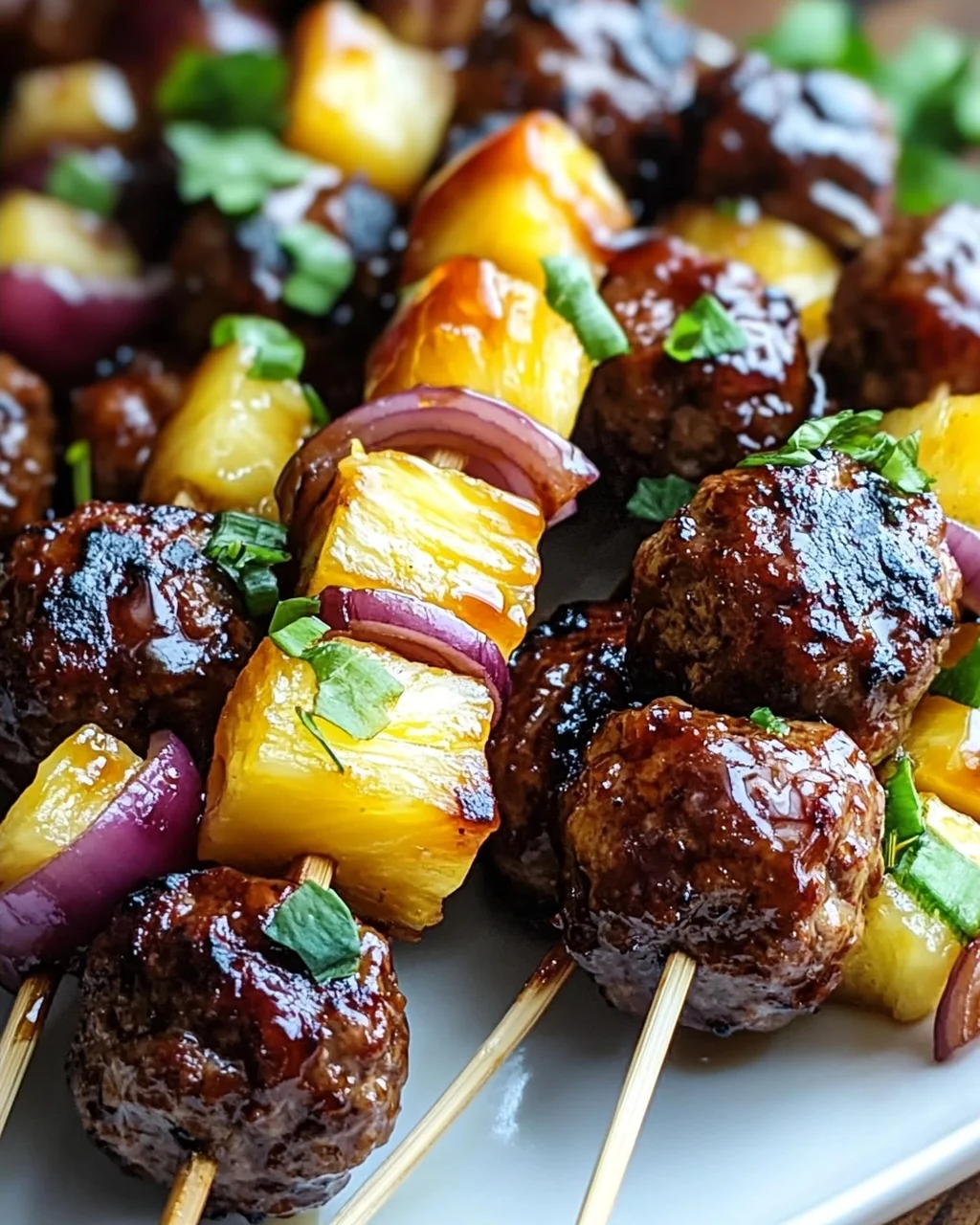 Rezept: Teriyaki Ananas Fleischbällchen-Spieße – Schnell & Lecker!