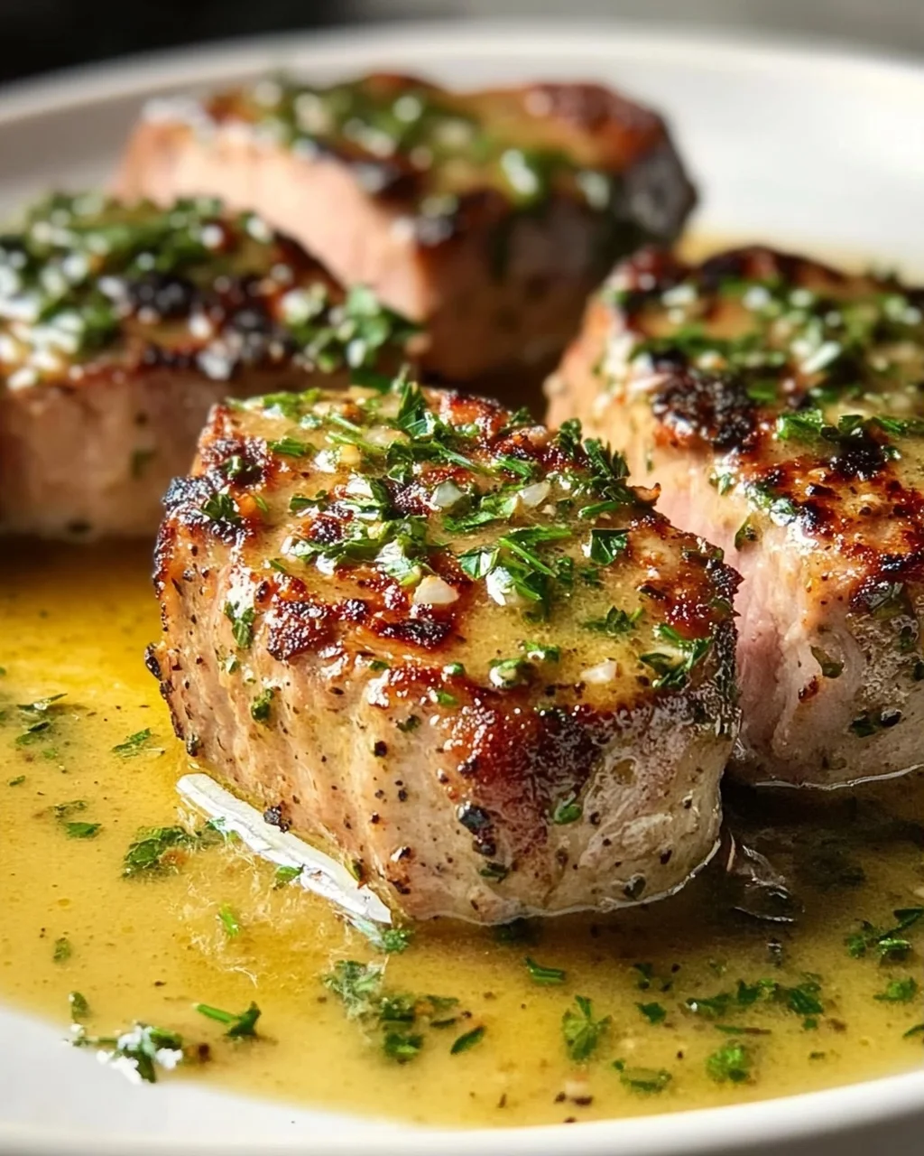 Saftiges Schweinefilet in würziger Senf-Kräutersauce