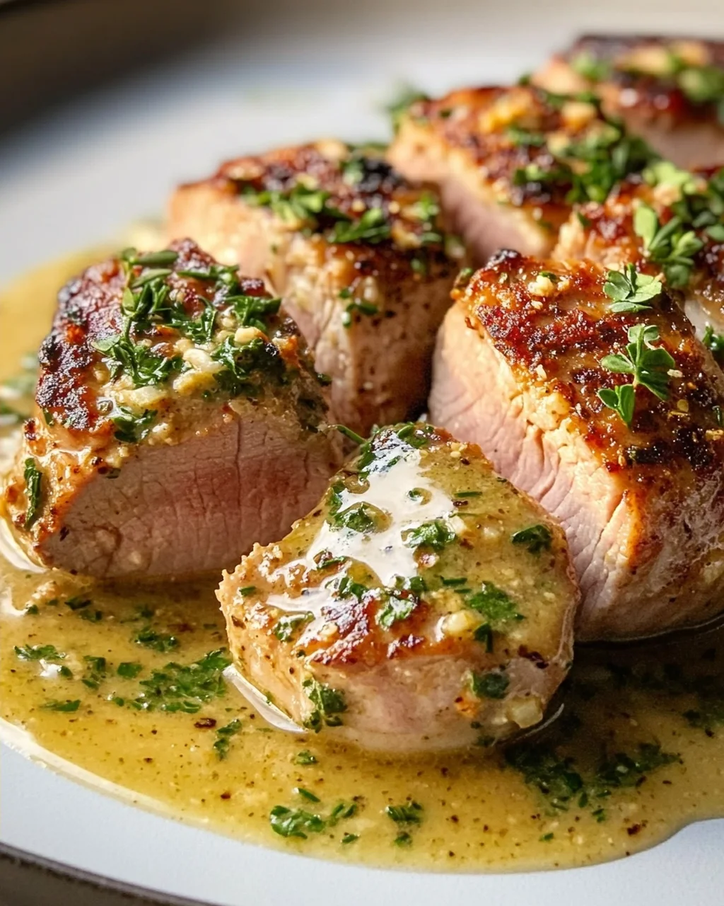 Saftiges Schweinefilet in würziger Senf-Kräutersauce