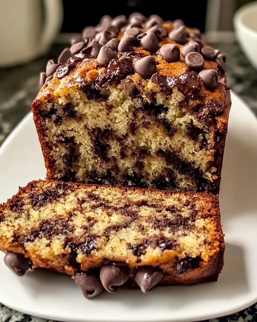 Süßes Schokoladenstückchen-Bananenbrot für Muffin-Liebe