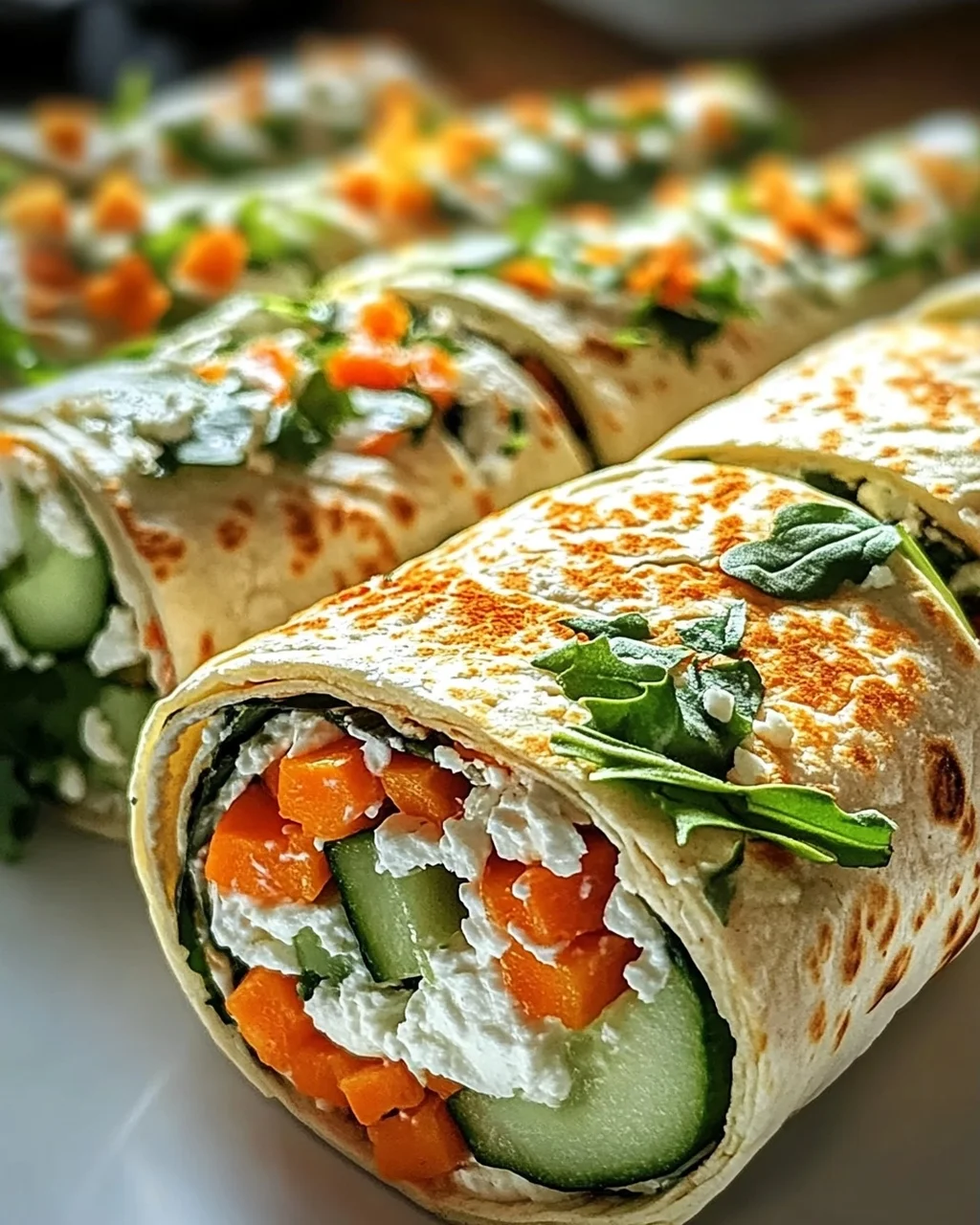 Tortilla-Rollen mit Feta