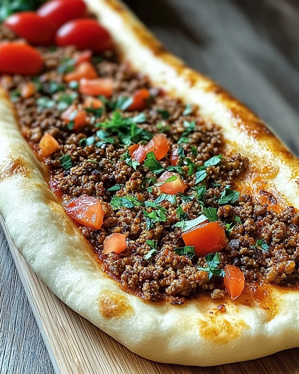 Türkische Pide mit Hackfleisch