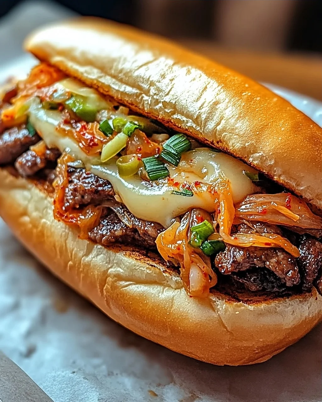 Unwiderstehliches koreanisch inspiriertes Kimchi Bulgogi Cheesesteak