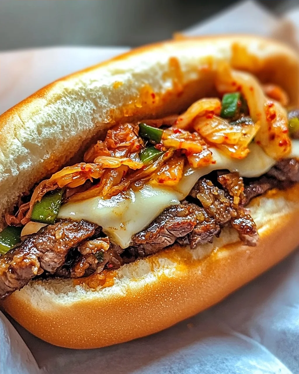 Unwiderstehliches koreanisch inspiriertes Kimchi Bulgogi Cheesesteak
