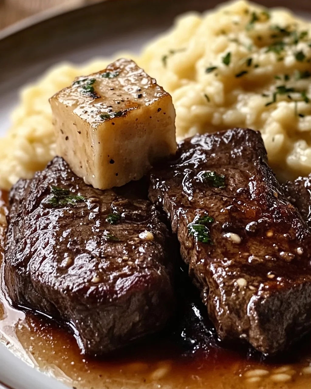 Zarte Rinderbrust in Cola mit cremigem Parmesan-Risotto genießen