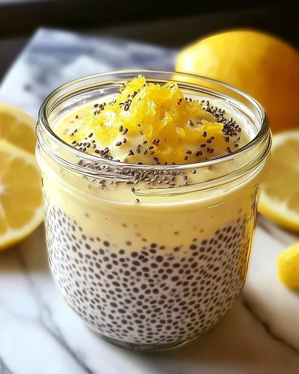 Zitronencreme Chia Pudding für gesunde Naschkatzen