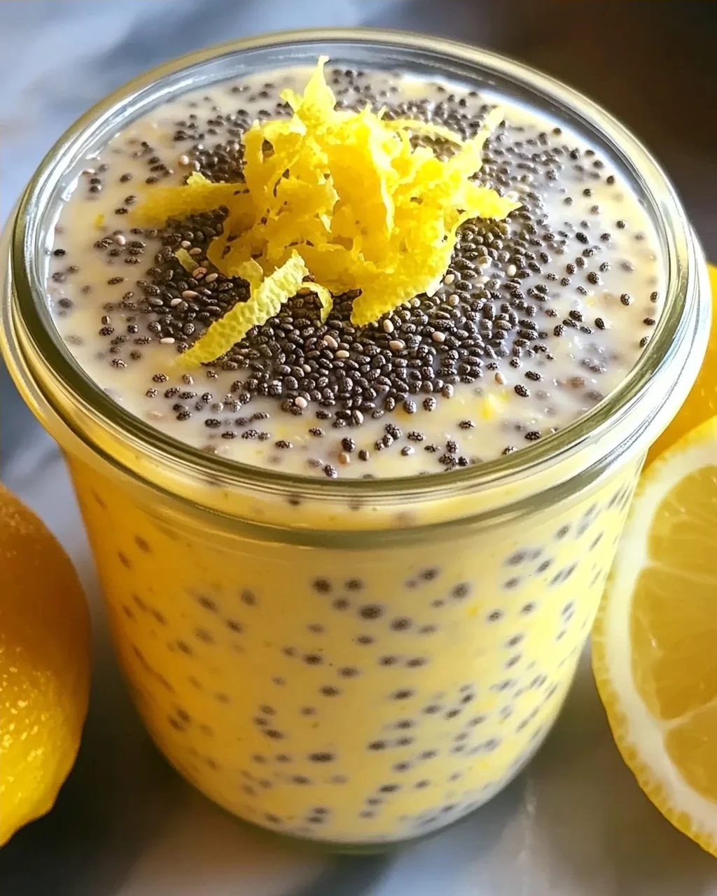 Zitronencreme Chia Pudding für gesunde Naschkatzen