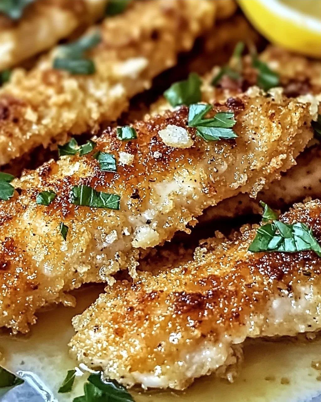 Zitronenknoblauch-Parmesan-Hähnchenstreifen schnell zubereiten